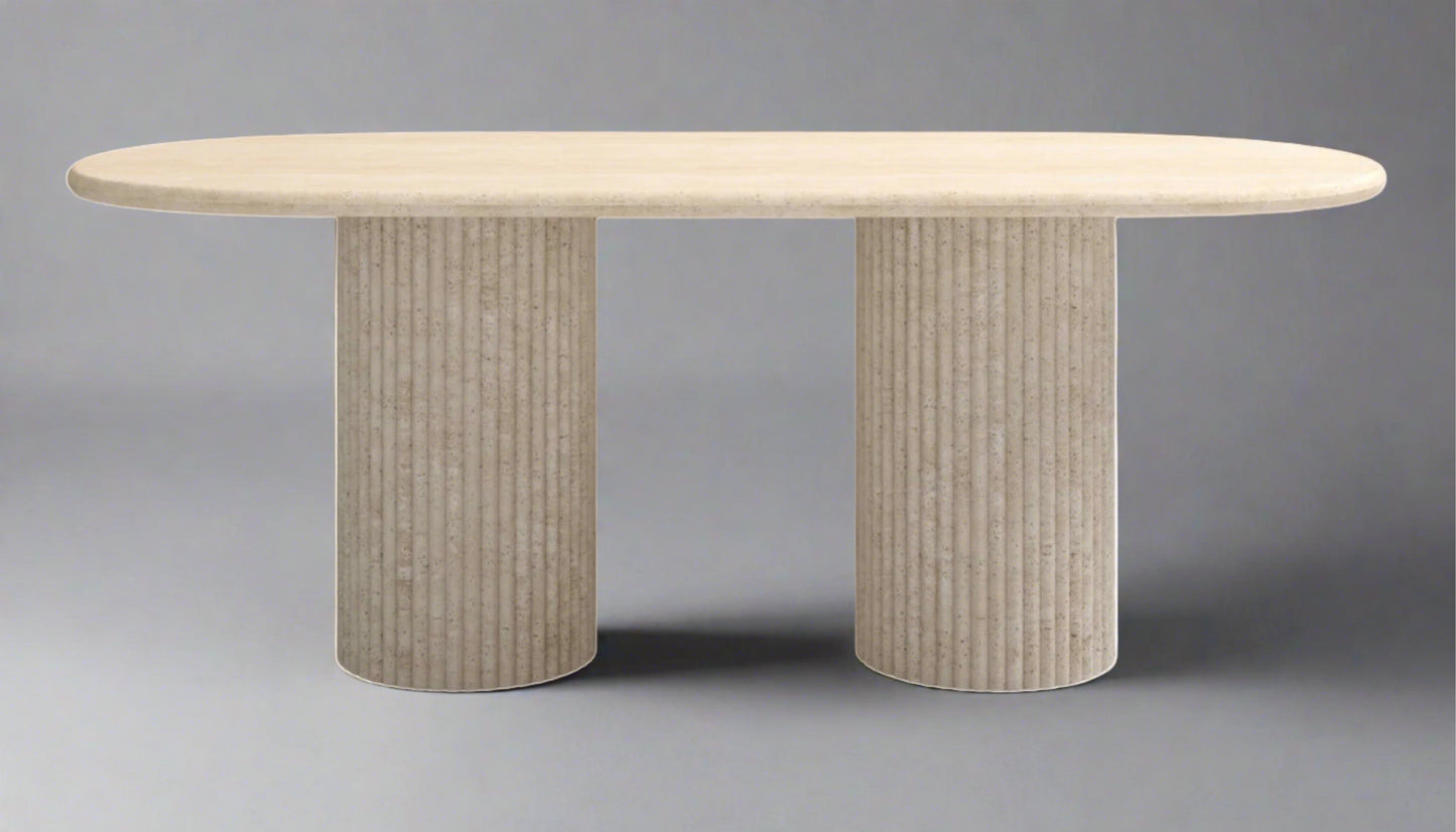 IMPERO TRAVERTINE DINING TABLE  SIDE- CASA DI ANDI