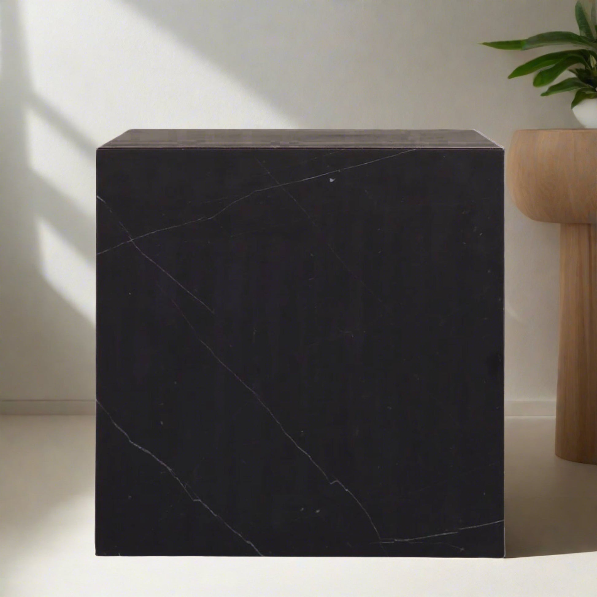 QUADRO BLACK MARQUINA MARBLE SIDE TABLE - CASA DI ANDI