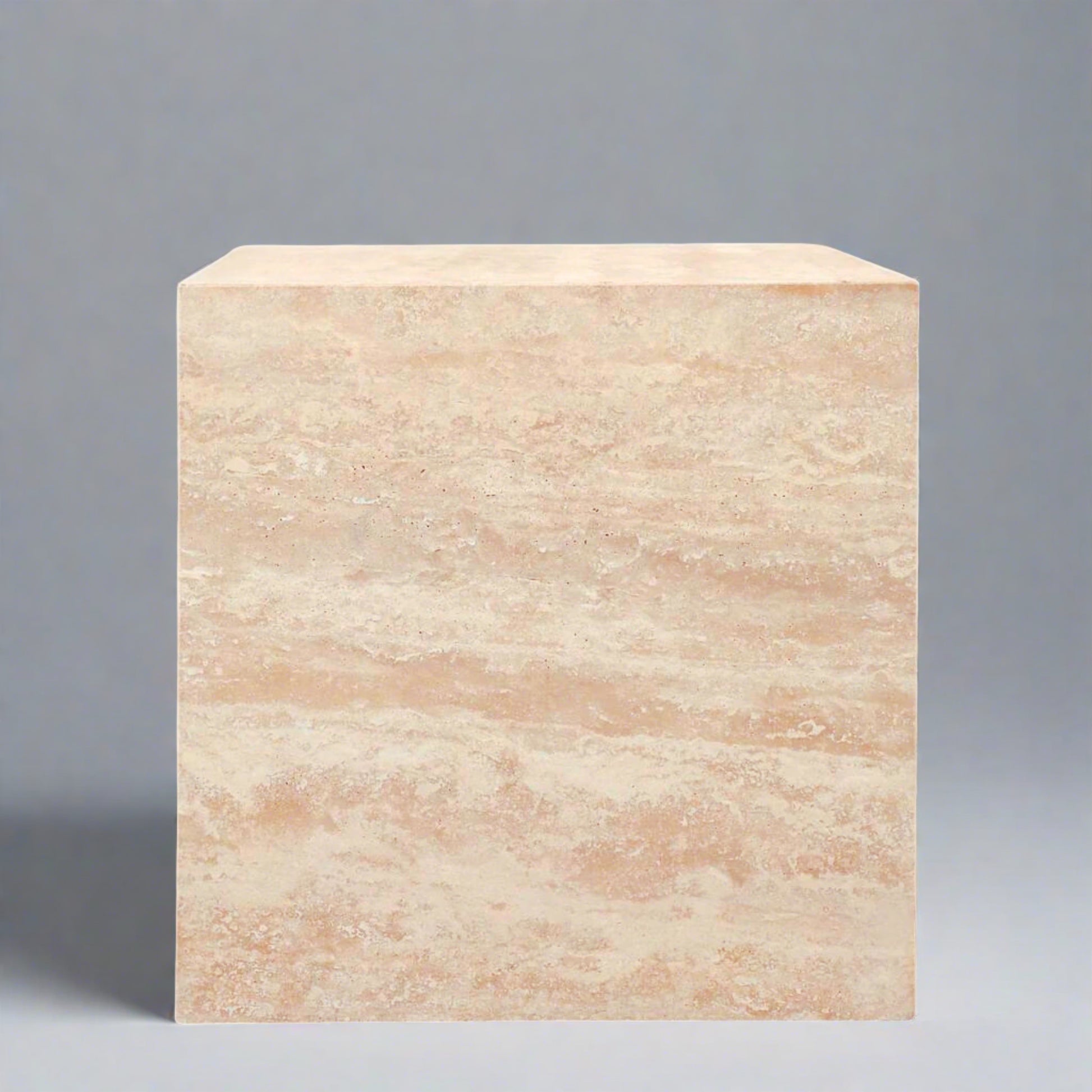 QUADRO TRAVERTINE SIDE TABLE - CASA DI ANDI